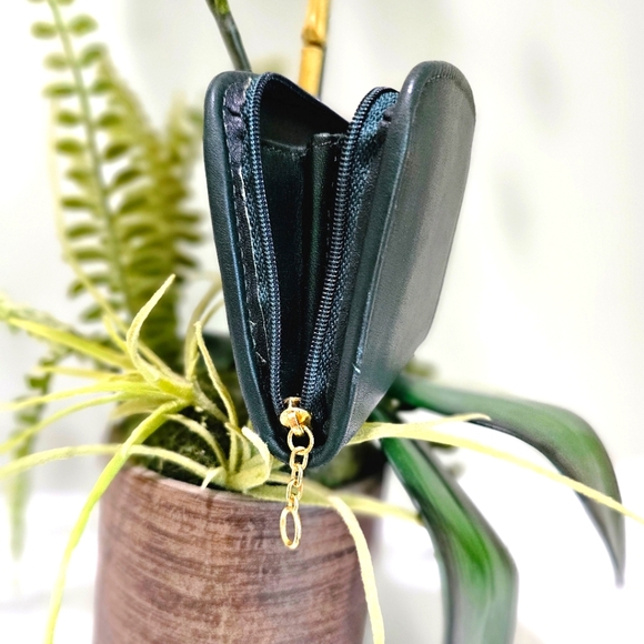 Vintage Coach Zip-Around Compact Wallet Clutch # 7242 (Bottle Green) - Picture 5 of 13